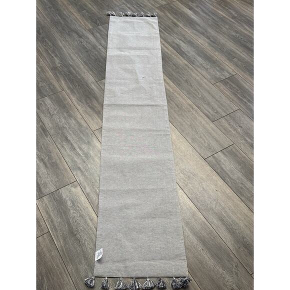 Better Homes And Gardens Plaid Table Runner Gray Rectangle Cotton 74” Tassel - Picture 6 of 7